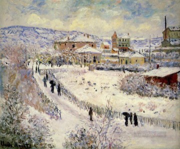  snow Oil Painting - View of Argenteuil in the Snow Claude Monet